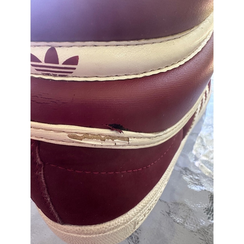 Adidas Top Ten High Top Sneakers Maroon White Stripe Shoes Size Men's 8.5 - Picture 7 of 14